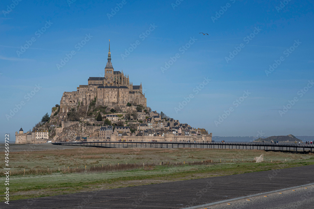 View of the Mont Saint Michel in Normandy, France