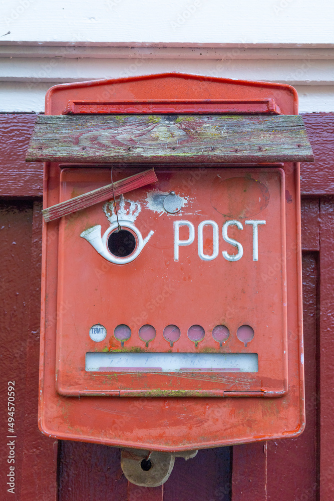 Old analogue mailbox has been given new life as a bird box