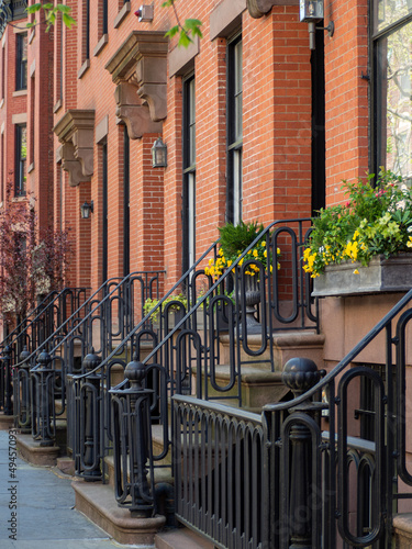 Canvastavla Residential brownstone houses in Brooklyne, New York.