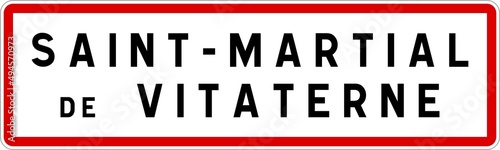 Panneau entrée ville agglomération Saint-Martial-de-Vitaterne / Town entrance sign Saint-Martial-de-Vitaterne