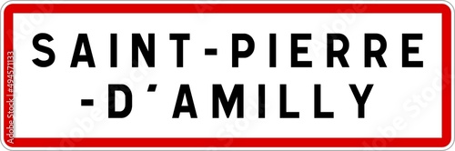 Panneau entrée ville agglomération Saint-Pierre-d'Amilly / Town entrance sign Saint-Pierre-d'Amilly