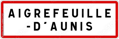 Panneau entrée ville agglomération Aigrefeuille-d'Aunis / Town entrance sign Aigrefeuille-d'Aunis