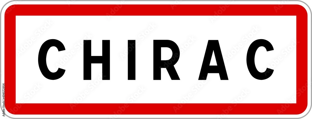 Panneau entrée ville agglomération Chirac / Town entrance sign Chirac