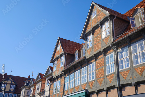 Altstadt-Impressionen, mit schönen Fachwerkhäusern, in Norddeutschland, Niedersachsen, Wolfenbüttel.