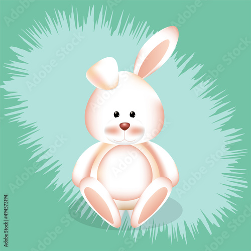 Conejo peluche, juguete para tarjetas de cumpleaños, bautizos y más
