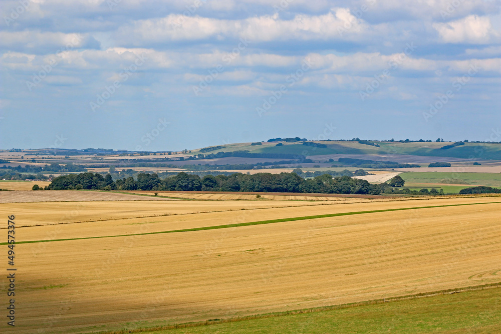 Fields of the Pewsey Vale, Wiltshire at harvest	