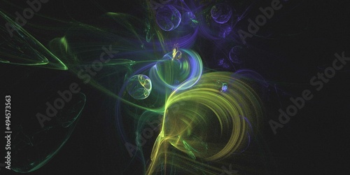 3D rendering abstract multicolor fractal background