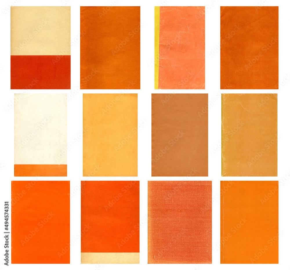Fototapeta premium Paper and textile textures set. Blank retro pages and old book covers. Rough faded canvas surface. Perfect for background and vintage style design. Empty place for text.