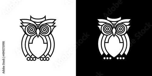 Owl mascot silhouette logo