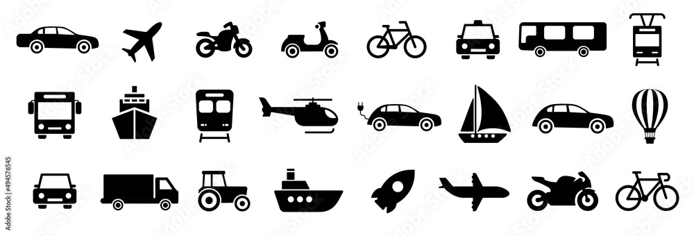 Transport icons sign. Vector icon