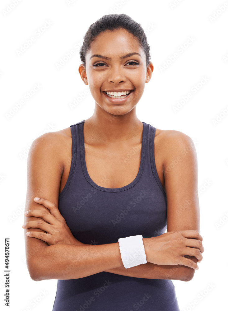 Radiating confidence. Studio shot of a sporty young woman posing against a white background. Radiating confidence. Studio shot of a sporty young woman posing against a white background.