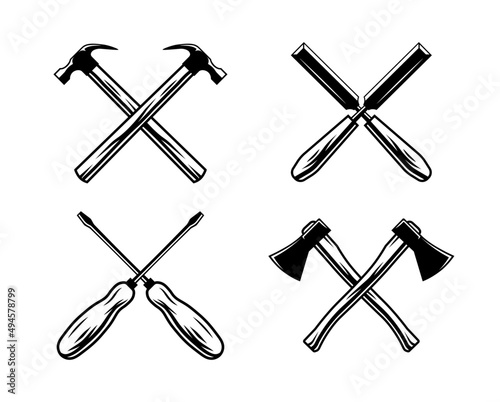 Tools vector. Vintage illustration