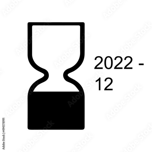 Cosmetics products Best Before End Of Date BBE symbol. Black hourglass icon