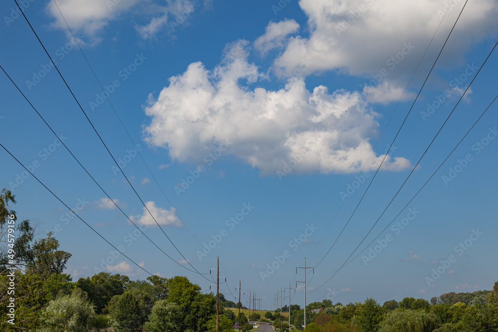 Power Lines, Dramatic Sky
