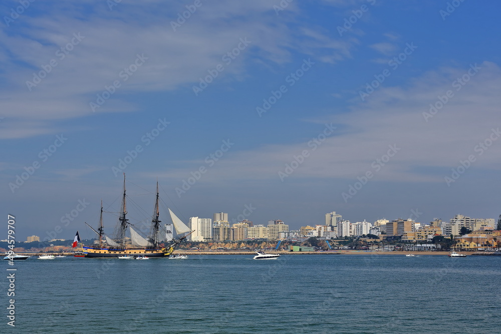 XVIII century French frigate replica-harbor's west mole-welcoming flotilla. Portimao-Portugal-163
