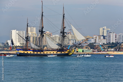XVIII century French frigate replica-harbor's west mole-welcoming flotilla. Portimao-Portugal-165