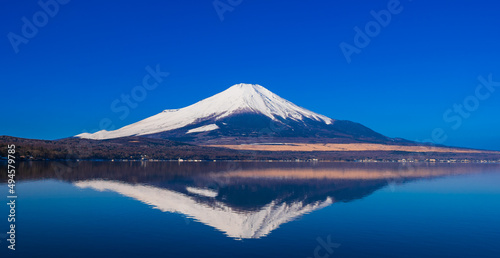 山中湖から眺める逆さ富士