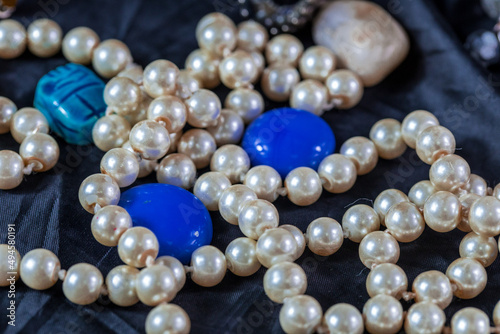 Macro pearls in a treasure box