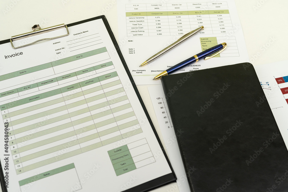 financial charts and graphs on desk financial charts and graphs on desk