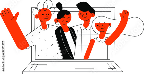 The concept of searching for opportunities, solutions, new business ideas or personnel. People who look to the future choose the direction of development. Colorful flat vector illustration isolated on