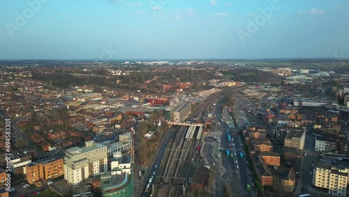 Best Aerial Views of British Town with Buildings and University