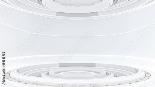 Scientific laboratory or Power podium empty. Technology background and science concept. Animation seamless loop. 3D Render