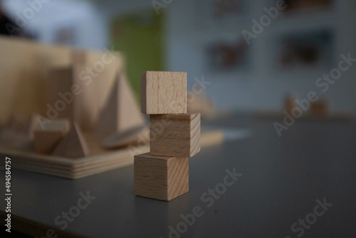 wooden blocks on a white background © B.Tkaczyk