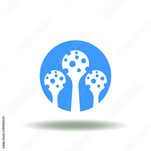 Vector illustration of mold. Icon of fungus. Symbol of mucor mucormycosis. Sign of mildew.