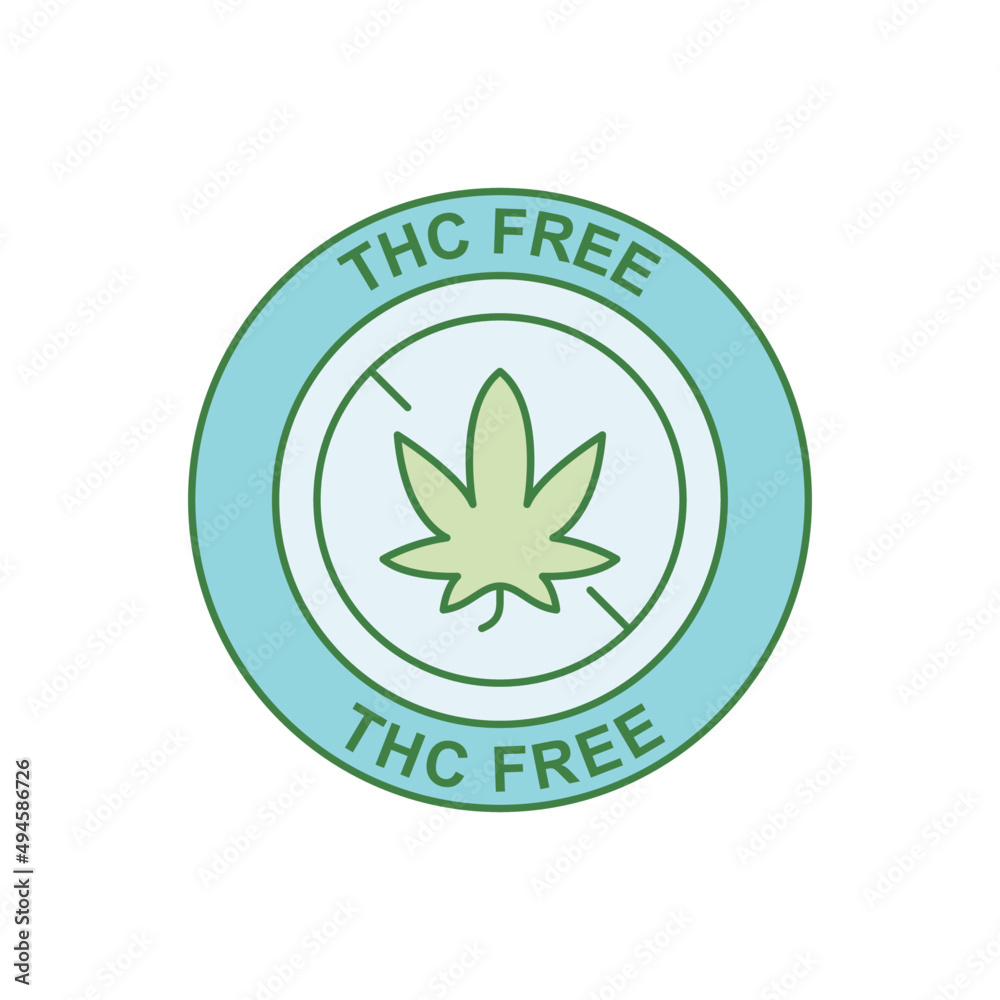 Tetrahidrokanabinol, thc free label icon in color icon, isolated on white background Tetrahidrokanabinol, thc free label icon in color icon, isolated on white background