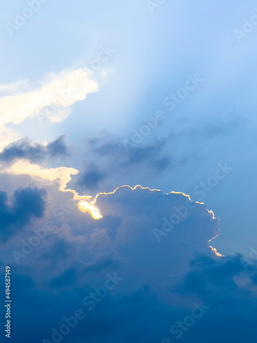 silver lining clouds and sun