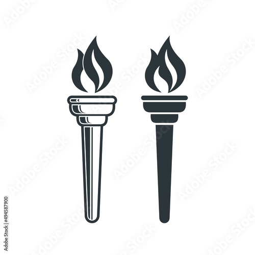 illustration of fire torch, vector art.