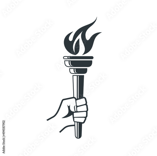 illustration of fire torch, vector art.