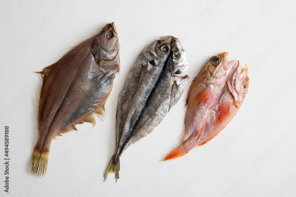 日本の干物、鯵 赤魚 えてかれい 日本の干物、鯵 赤魚 えてかれい