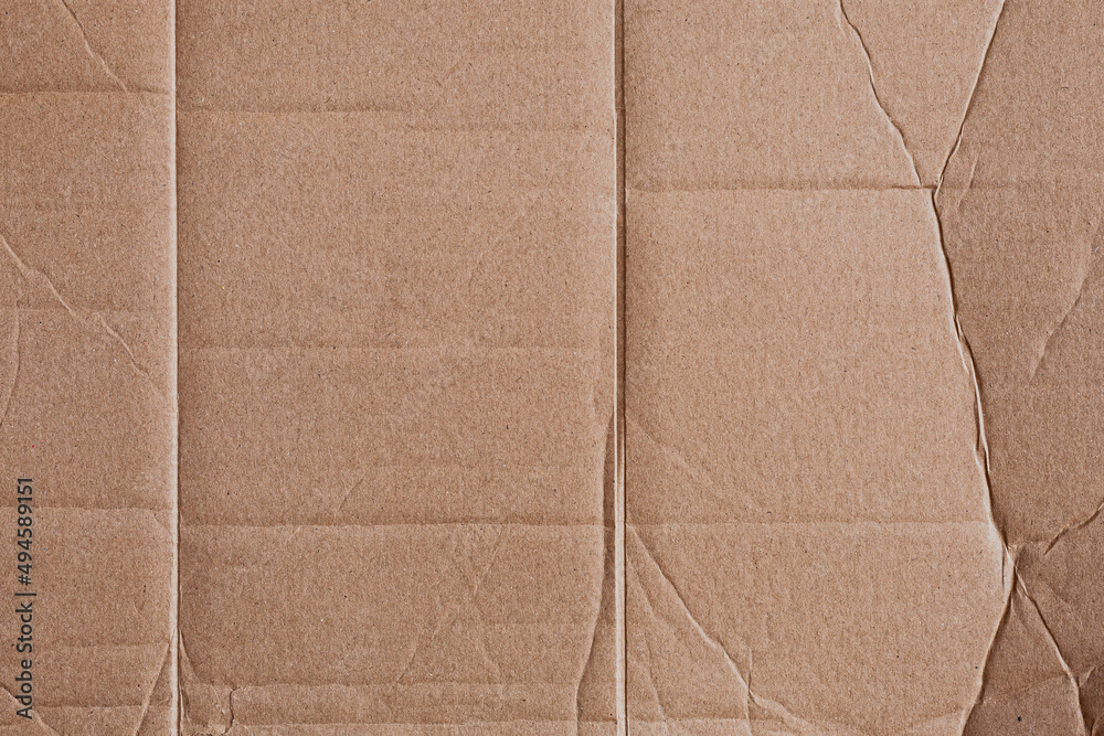 Fototapeta premium Textura de cartón y papel arrugado color beige