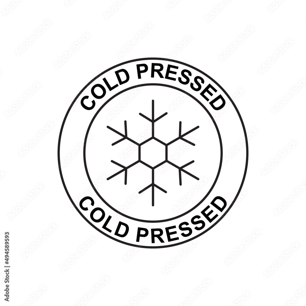 Cold pressed Label icon in black line style icon, style isolated on white background Cold pressed Label icon in black line style icon, style isolated on white background