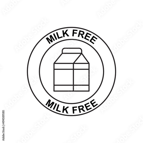 Dairy milk free label icon in black line style icon, style isolated on white background