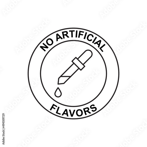 No artificial flavors Label icon in black line style icon, style isolated on white background
