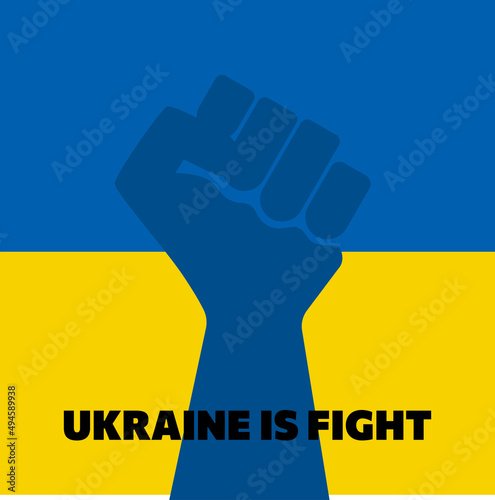Pray for Ukraine sign. Illustration with colors of Ukrainian flag. Vector isolated on white 