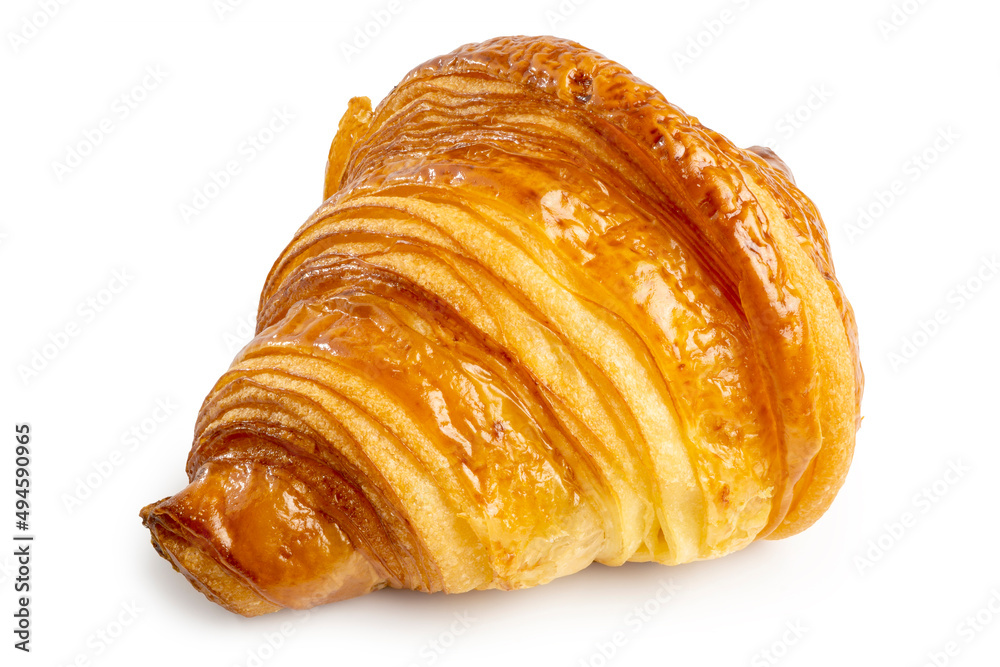 Fresh Homemade Plain Butter Croissant, golden brown and crispy Traditional French breakfast and snack, isolated on white background. Clipping path. Fresh Homemade Plain Butter Croissant, golden brown and crispy Traditional French breakfast and snack, isolated on white background. Clipping path.