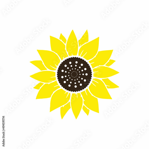 Sunflower Vector Bright Yellow Color