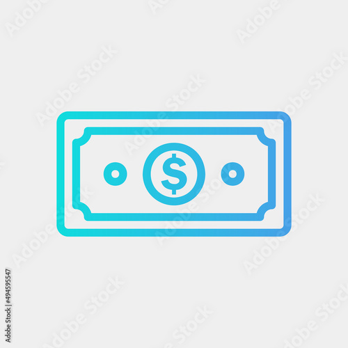 Money icon in gradient style about currency, use for website mobile app presentation