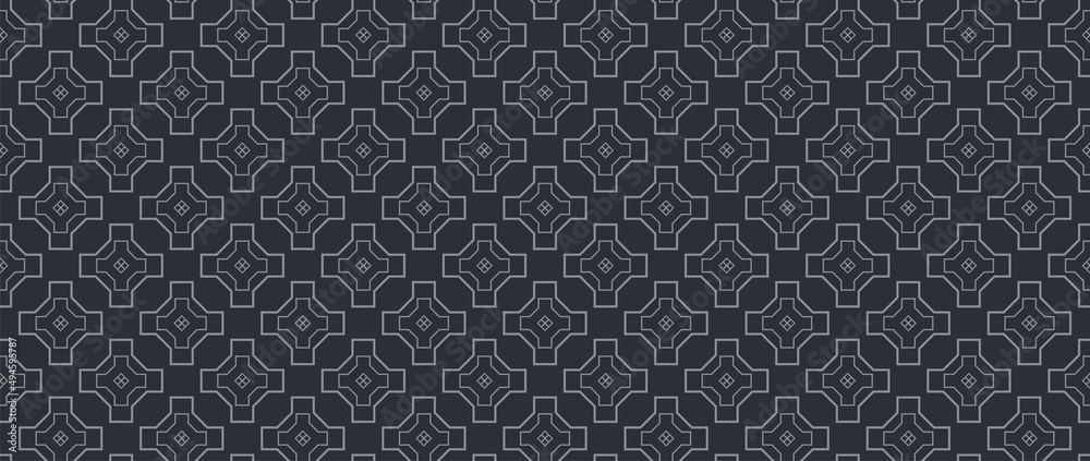 Black and white background. Seamless pattern, texture. Vector image