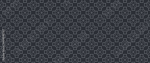 Black and white background. Seamless pattern, texture. Vector image
