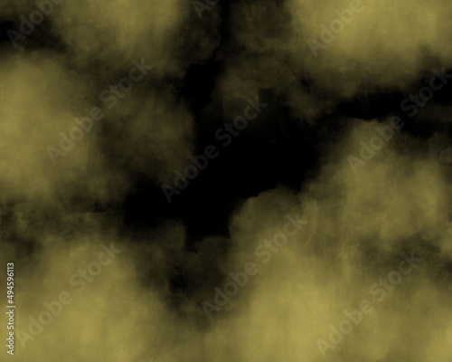 黒い空に黄色の雲のイラスト