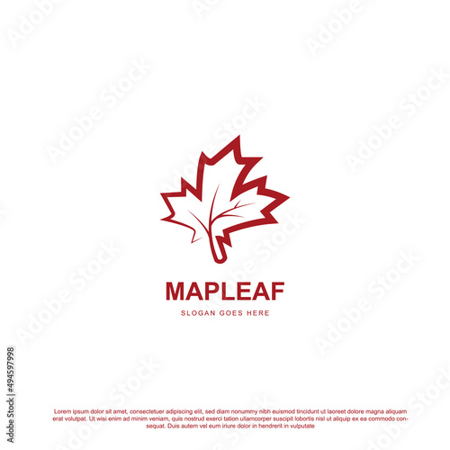 Outline maple leaf logo template vector icon illustration Canadian vector symbol