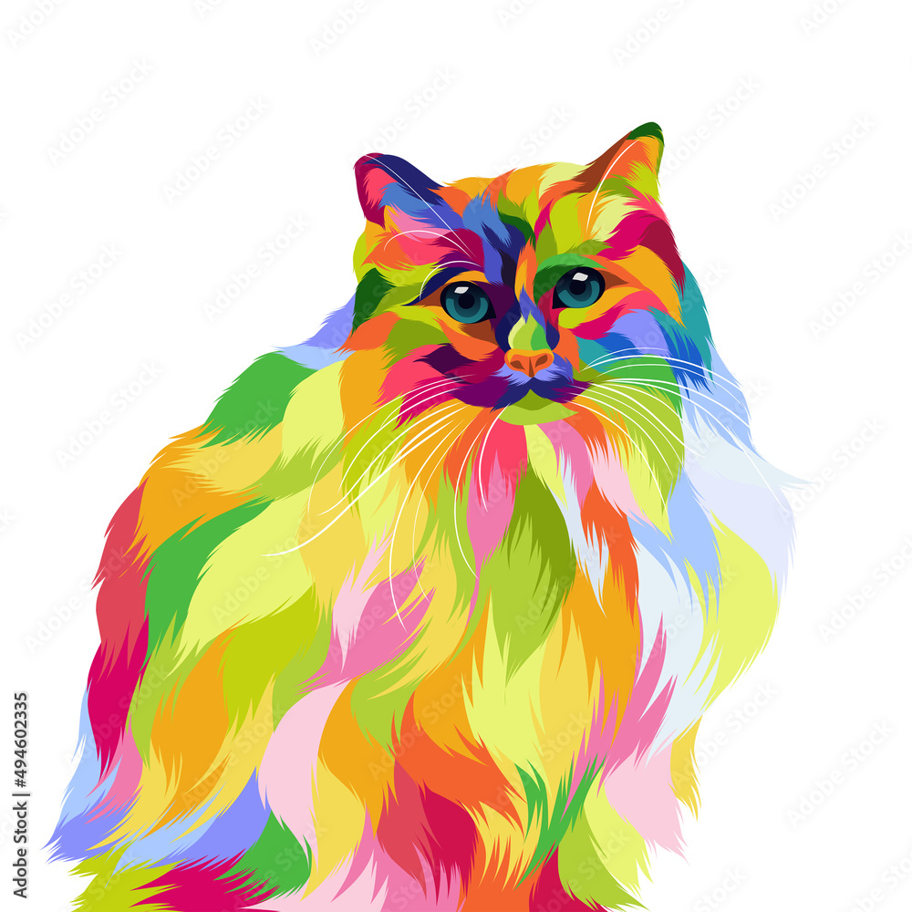 cat vector pop art illustration