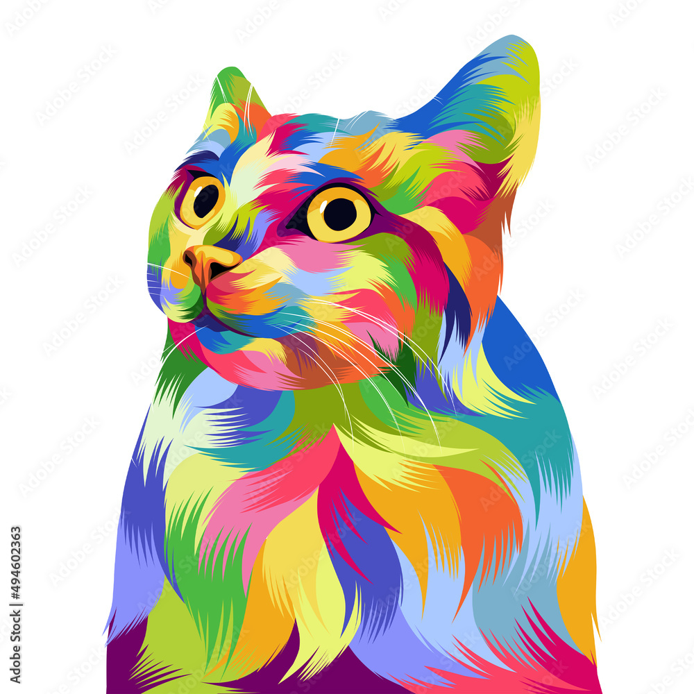 cat vector pop art illustration cat vector pop art illustration