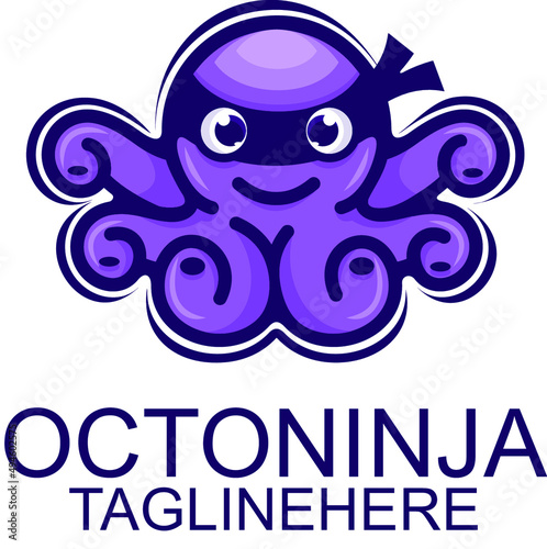 octopus ninja character mascot logo