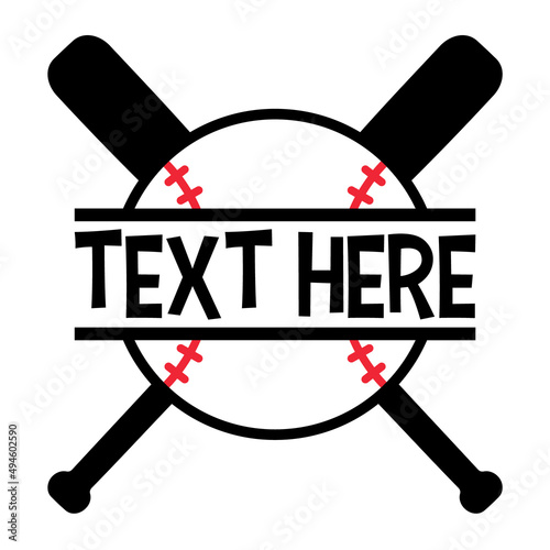 Vector Baseball Name Frame on White Background