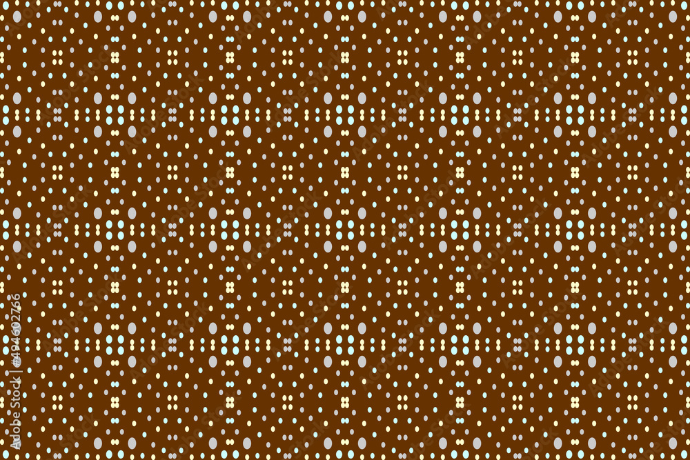 Small pastel polka dots fill the frame for a brown background, multicolored polka dot abstract background.